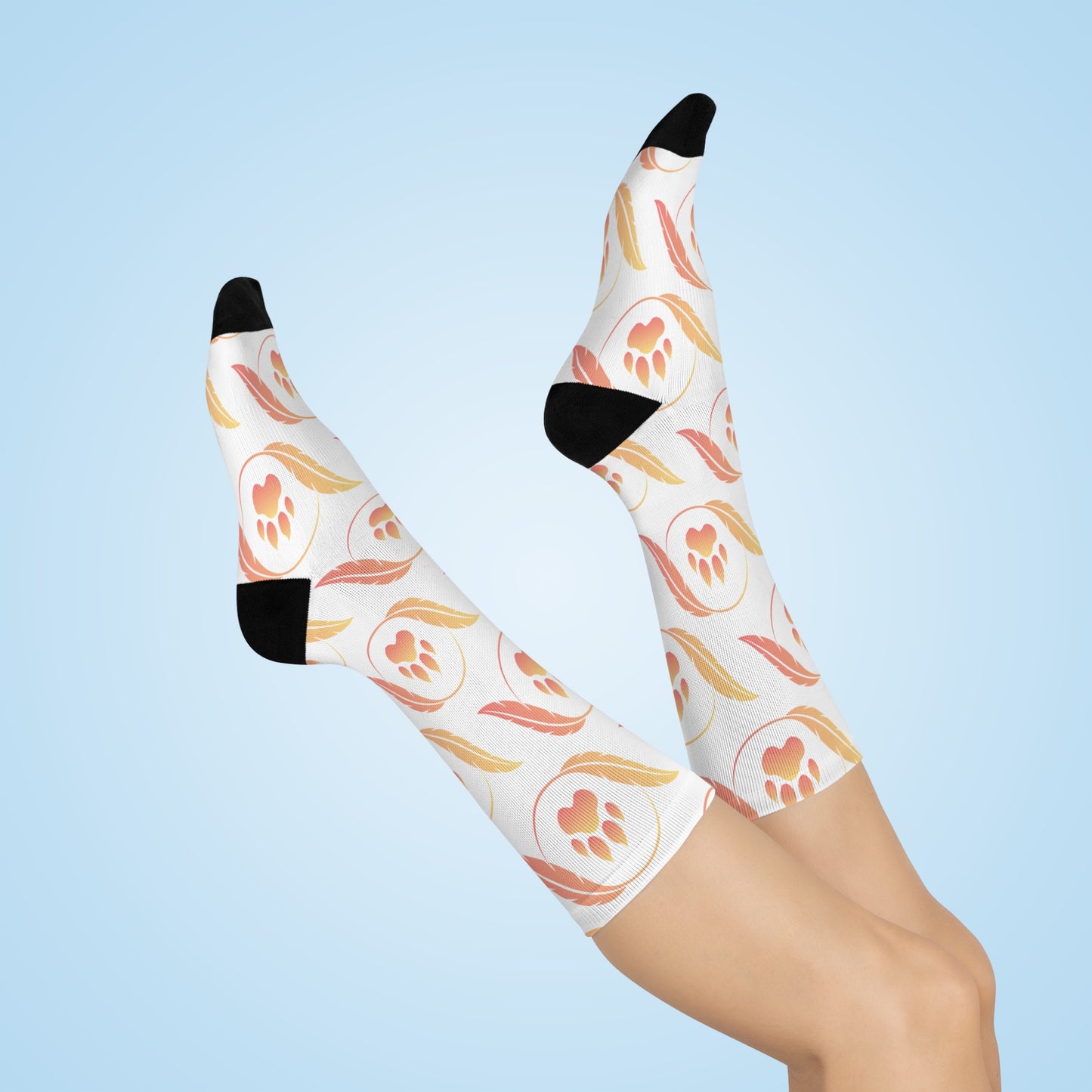 Cozy Paw Print Cushioned Crew Socks - Perfect for Pet Lovers