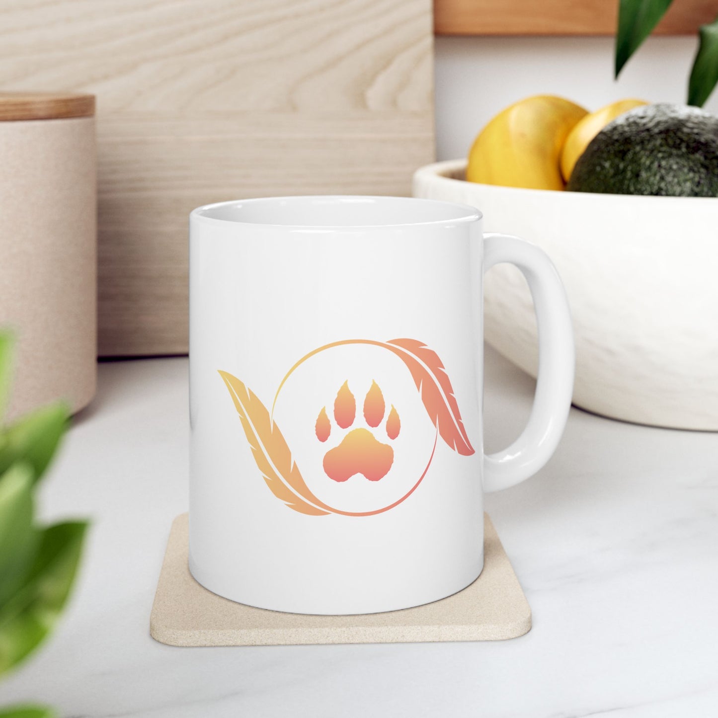 Feather-Inspired Ceramic Mug - Vibrant & Stylish Coffee Cup for Daily Inspiration